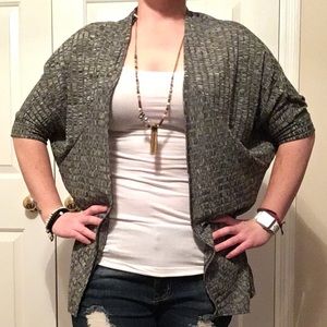 Gray 3/4 sleeve cardigan